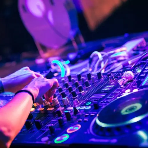 DJ performance with lights